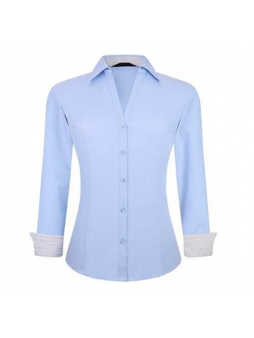 Womens Button Down Shirt Long Sleeve Work Dress Sh...