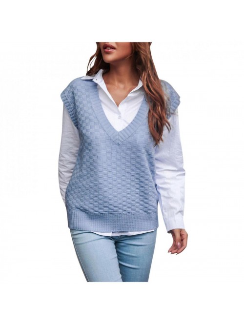 Women's Knit Sweater Vest - Women Crop Y2K Sweater...