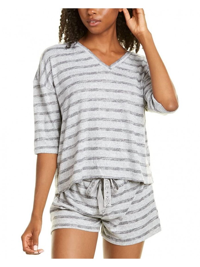 + KYLIE Women's Striped Long Sleeve Sleep Tee 