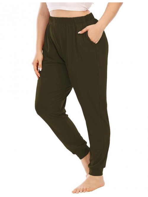 Womens Plus Size Lounge Pants Casual Stretchy Jogg...