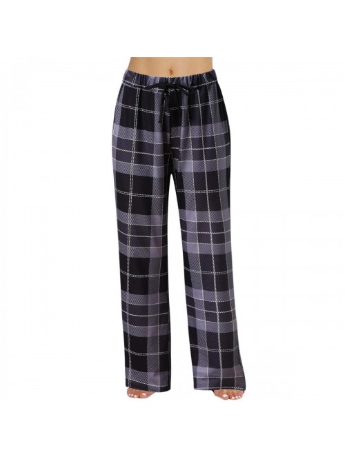 Plaid Lounge Pants Soft Pajama Pants with Pockets ...