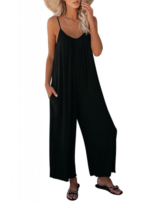 Womens Casual Sleeveless Spaghetti Straps Jumpsuit...