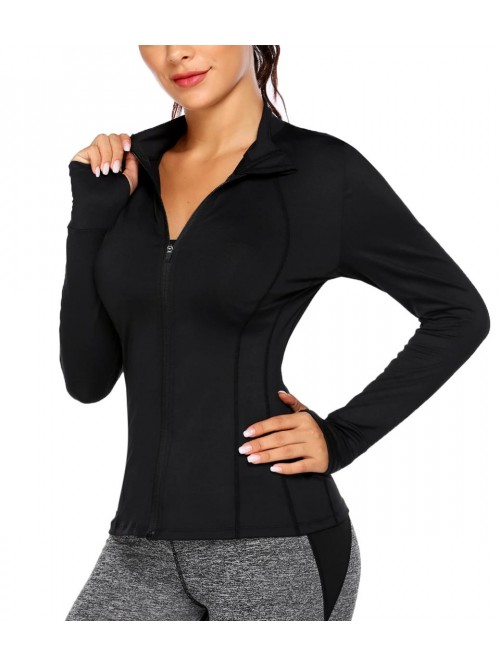 Women Workout Jacket Warm Up Jackets Running Zippe...