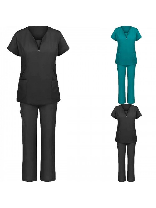 Uniform Short Sleeve Women's Scrubs Set Stretch Ul...