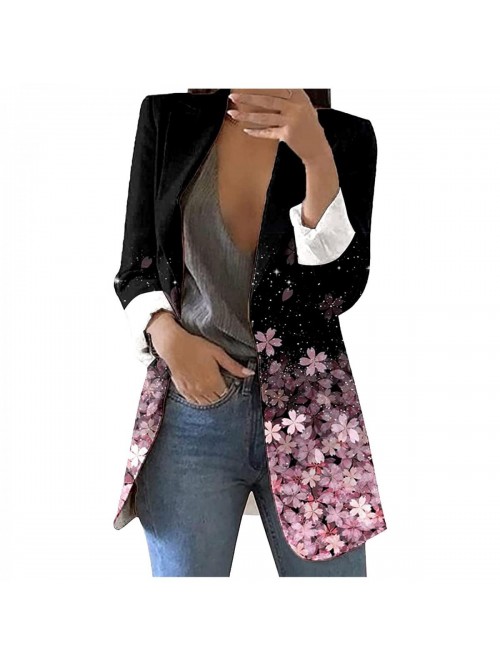 Blazer Jackets for Women Fashion Tie Dye Print Lap...