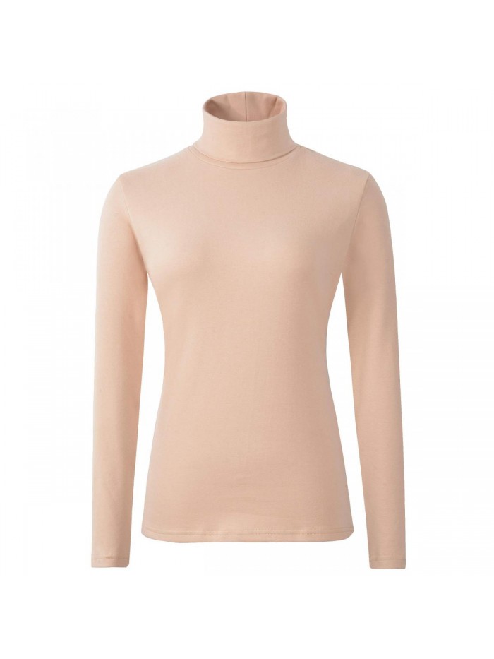 Women's Soft Cotton Turtleneck Top Basic Pullover Sweater 