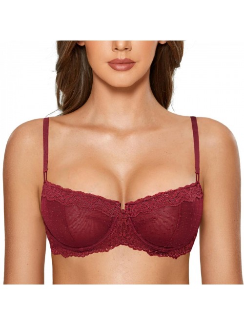 DOBREVA Women's Sexy Lace Bra Underwire Balconette...